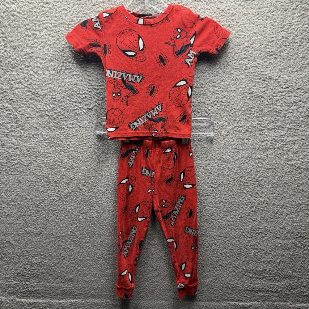 Marvel Pajamas Boys Size 4 Red Spiderman 2 Piece Pajama Set Boys Size 4